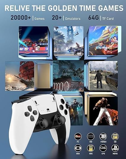 M15 Pro Stick game stick Retro Video Game Console, 21000+ Built-in Games, 64GB TF Card, 2x 2.4GHz Wireless Controllers, HDMI Output