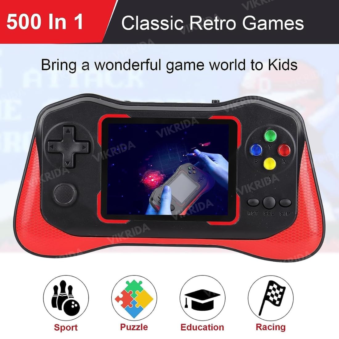 TY Handheld Game Players | 4.3In X7 Video Game Console | Double Rocker 8GB Memory Built in 10000 Games MP5 Multifunctional Inbuilt Camera
