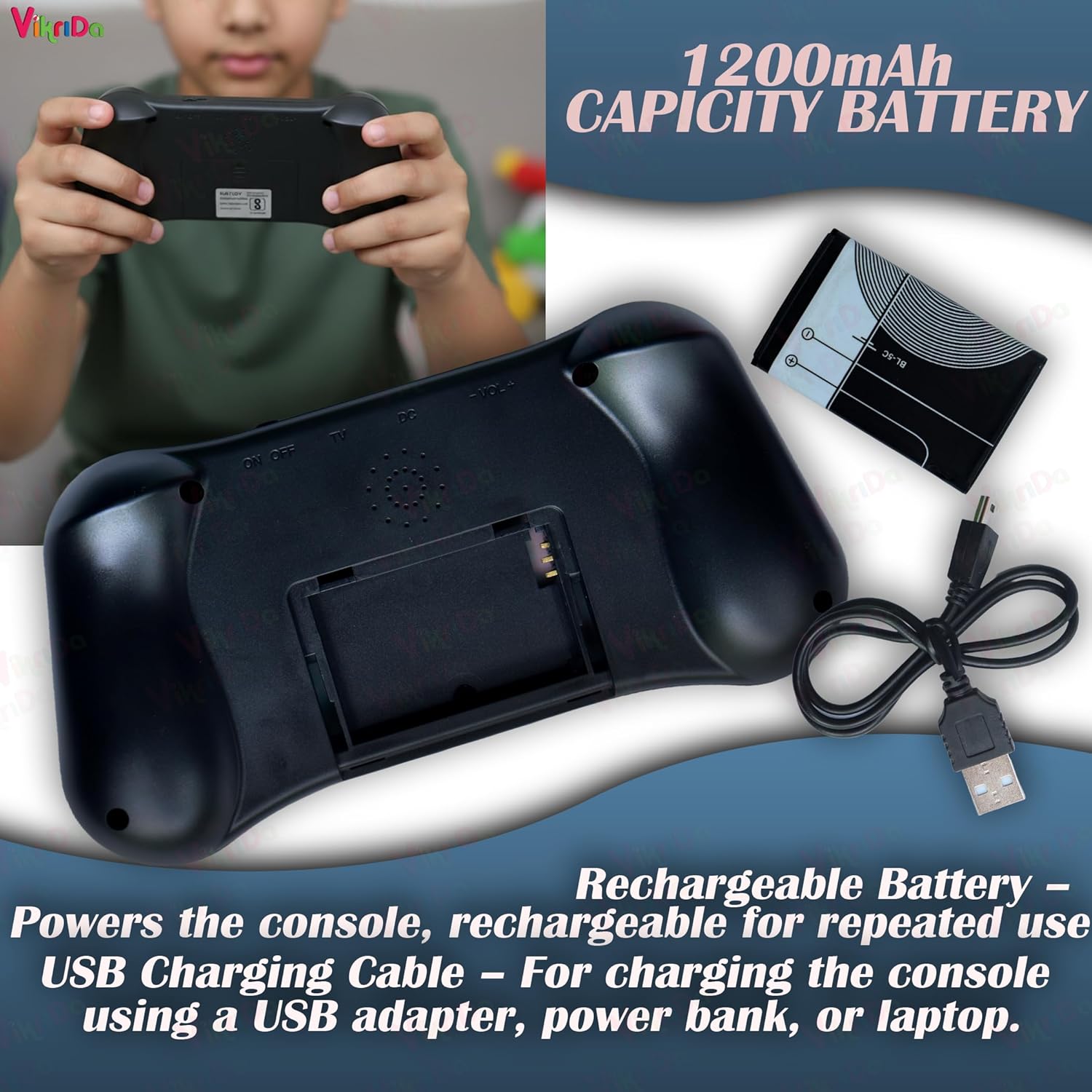 TY Handheld Game Players | 4.3In X7 Video Game Console | Double Rocker 8GB Memory Built in 10000 Games MP5 Multifunctional Inbuilt Camera