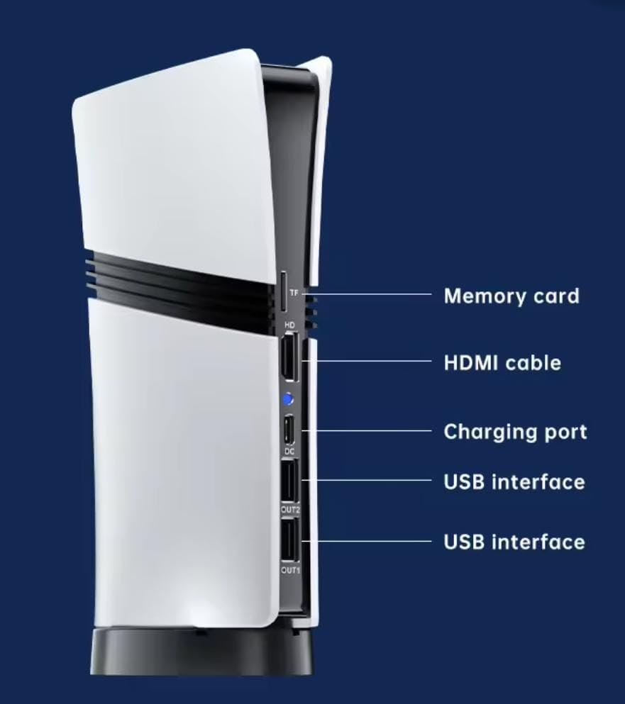 TY GS5 PRO Wireless Video Game  Console 128GB-Plug & Play 4K HD Output with 53 Emulators & 60,000+ Games-Game Stick for PC/TV/Projector-Exclusive Edition-Dual Controllers Included (64gb)