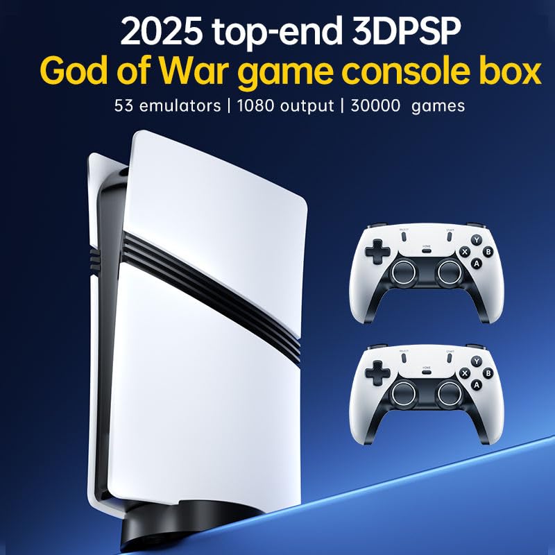 TY GS5 PRO Wireless Video Game  Console 128GB-Plug & Play 4K HD Output with 53 Emulators & 60,000+ Games-Game Stick for PC/TV/Projector-Exclusive Edition-Dual Controllers Included (64gb)