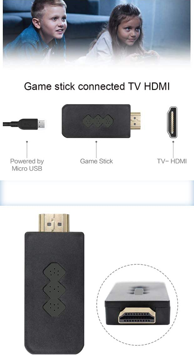 TY TV Video Games Old Arcade Classic Retro TV Game Console HDMI Version Game Stick with 2 Wireless Controller Best Gift for Kids
