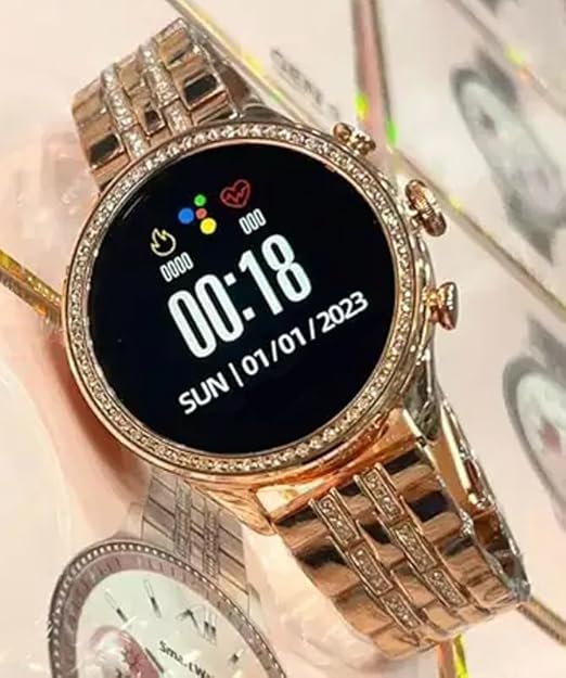 Ty Gen 9 Diamond Strap HD Display 2 Straps BT Calling Smartwatch (Rose Gold Strap) for Mens and Womens with ON/Off Logo