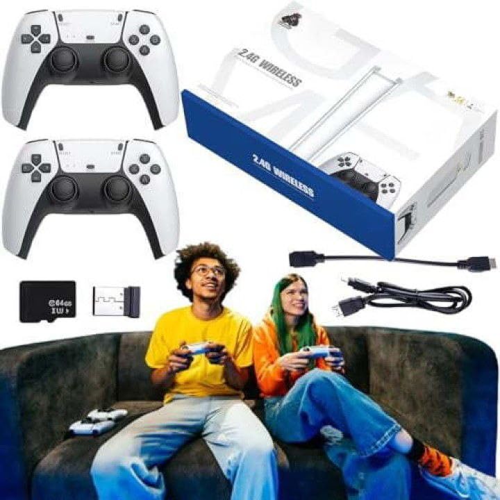 M15 Pro Stick game stick Retro Video Game Console, 21000+ Built-in Games, 64GB TF Card, 2x 2.4GHz Wireless Controllers, HDMI Output
