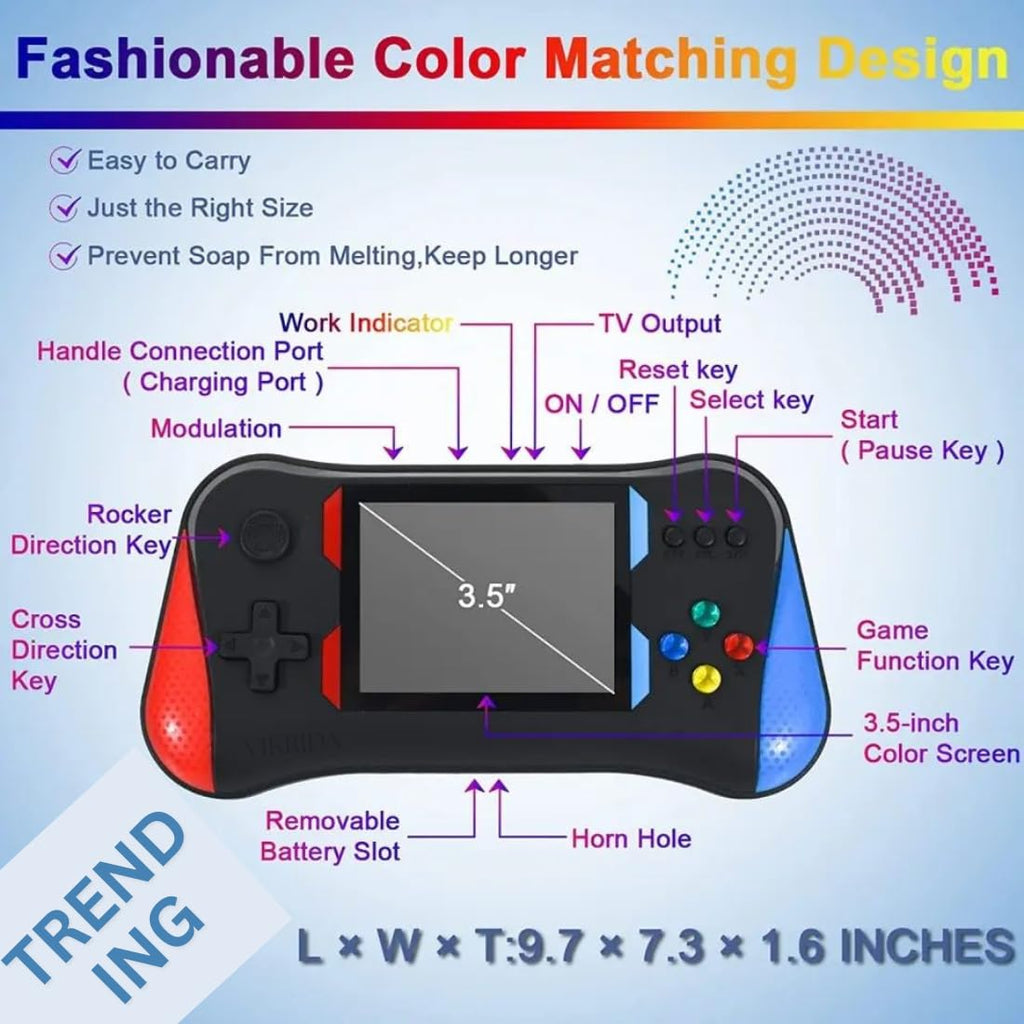 TY Handheld Game Players | 4.3In X7 Video Game Console | Double Rocker 8GB Memory Built in 10000 Games MP5 Multifunctional Inbuilt Camera