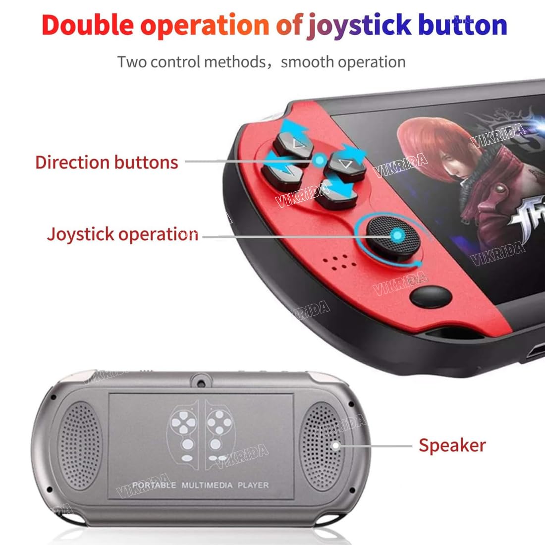TY Handheld Game Players | 4.3In X7 Video Game Console | Double Rocker 8GB Memory Built in 10000 Games MP5 Multifunctional Inbuilt Camera