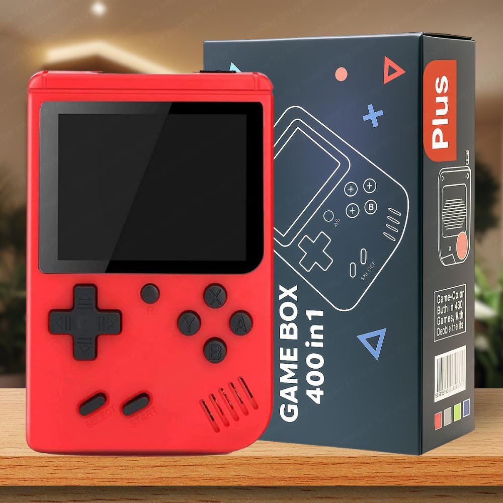 Craze On Tech Game Box 400 in 1 – Retro Handheld Gaming Console with 3 Inch Color Screen, Rechargeable Battery, AV Output, Classic Video Games for Kids & Adults (Colour May Vary)