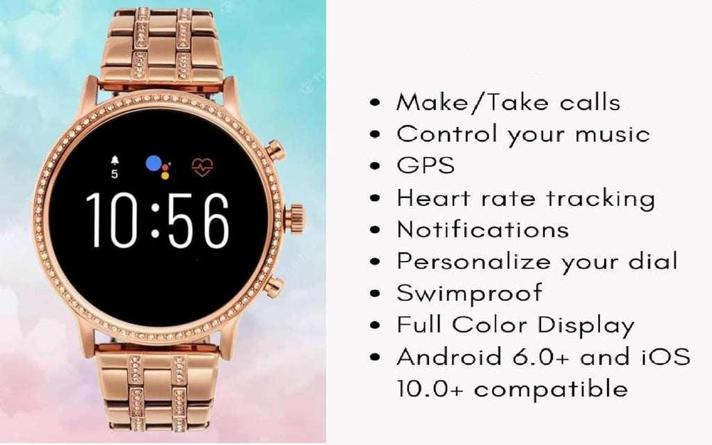 Ty Gen 9 Diamond Strap HD Display 2 Straps BT Calling Smartwatch (Rose Gold Strap) for Mens and Womens with ON/Off Logo