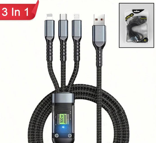 3 in 1 Charging Cable 100W (Buy 1 Get 1 Free)