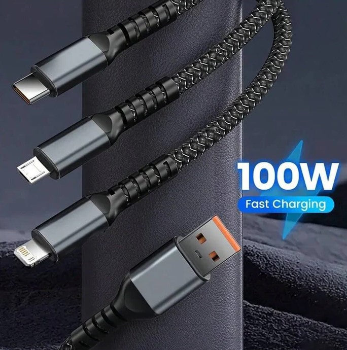 3 in 1 Charging Cable 100W (Buy 1 Get 1 Free)